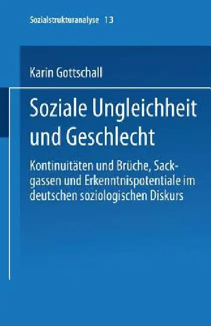 Soziale Ungleichheit Und Geschlecht (English, Karin Gottschall)