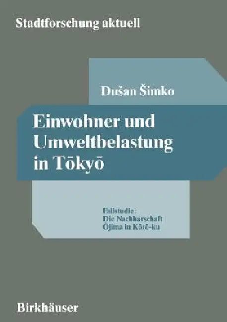 Einwohner Und Umweltbelastung in Tōkyō (English, Dusan Simko)