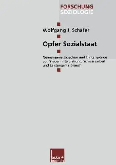 Opfer Sozialstaat (English, Wolfgang J. Schäfer)