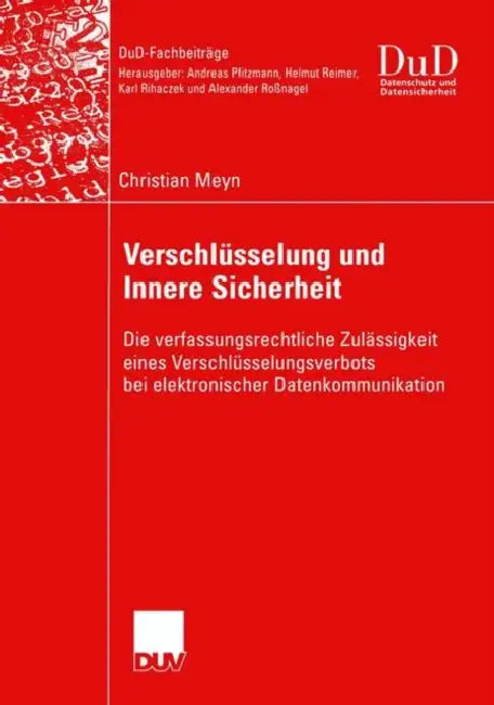 Verschlüsselung Und Innere Sicherheit (English, Christian Meyn)