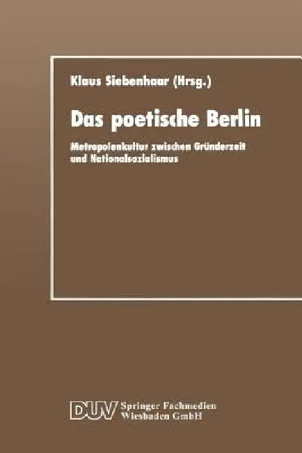 Das Poetische Berlin (English, Klaus Siebenhaar)