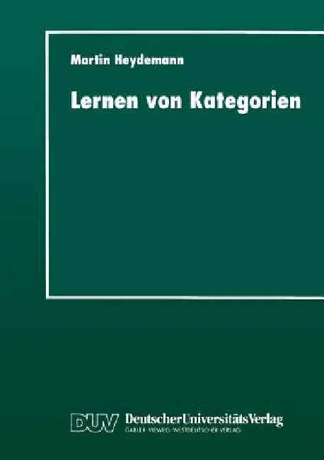 Lernen Von Kategorien (English, Martin Heydemann)