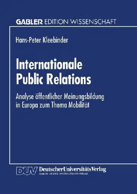 Internationale Public Relations (English, Hans-Peter Kleebinder)