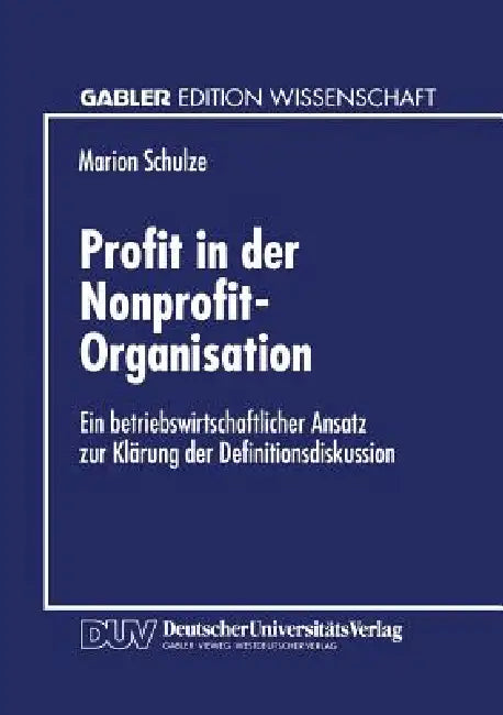 Profit in Der Nonprofit-Organisation (English, Marion Schulze)