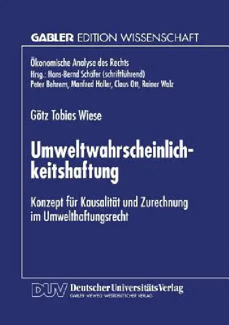 Umweltwahrscheinlichkeitshaftung (English, Götz Tobias Wiese)