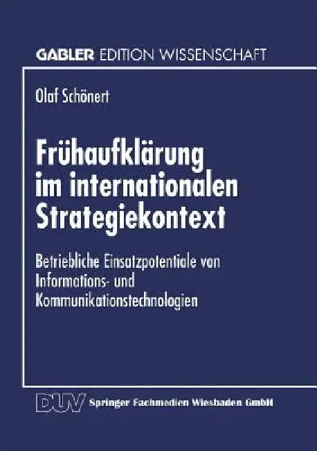 Frühaufklärung Im Internationalen Strategiekontext (English, Olaf Schönert)
