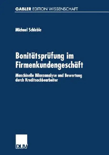 Bonitätsprüfung Im Firmenkundengeschäft (English, Michael Schieble)