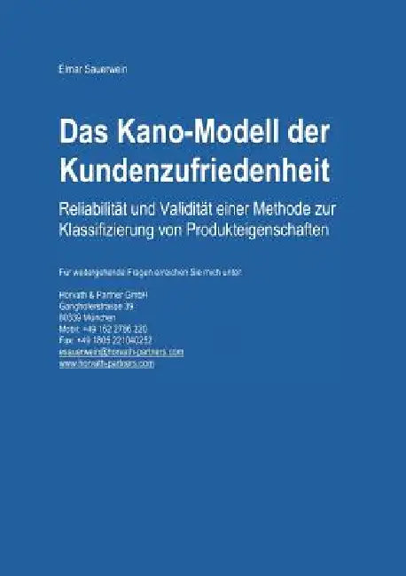 Das Kano-Modell Der Kundenzufriedenheit (English, Elmar Sauerwein)