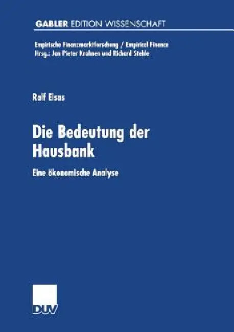 Die Bedeutung Der Hausbank (English, Ralf Elsas)