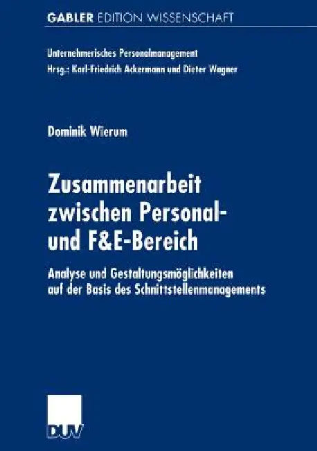 Zusammenarbeit Zwischen Personal- Und F&e-Bereich (English, Dominik Wierum)