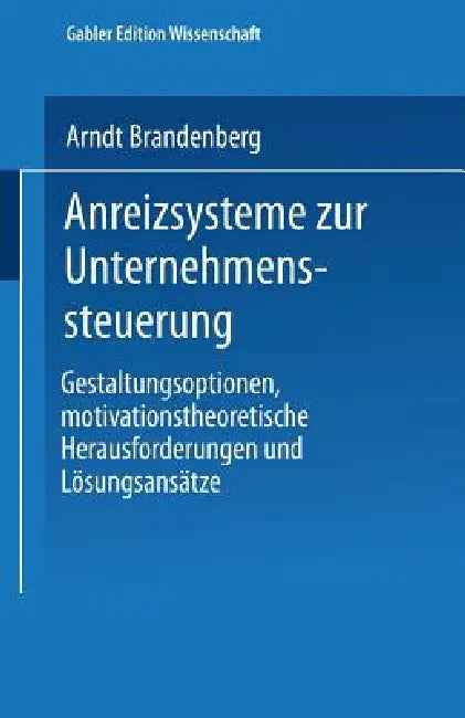 Anreizsysteme Zur Unternehmenssteuerung (English, Arndt Brandenberg)