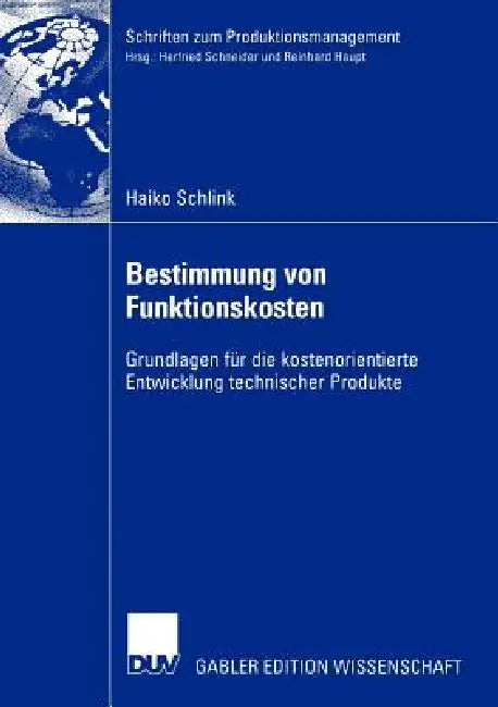 Bestimmung Von Funktionskosten (English, Haiko Schlink)