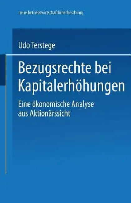 Bezugsrechte Bei Kapitalerhöhungen (English, Udo Terstege)