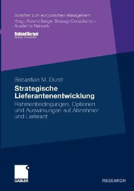 Strategische Lieferantenentwicklung (English, Sebastian Durst)