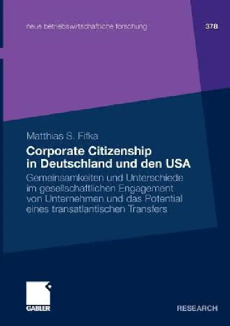 Corporate Citizenship in Deutschland Und Den USA (English, Matthias Fifka)