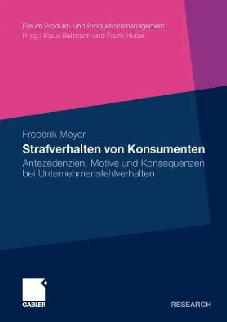 Strafverhalten Von Konsumenten (English, Frederik Meyer)