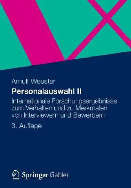 Personalauswahl II (English, Arnulf Weuster)