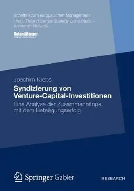 Syndizierung Von Venture-Capital-Investitionen (English, Joachim Krebs)