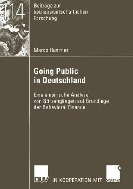 Going Public in Deutschland (English, Marco Rummer | Prof Dr Andreas Oehler)