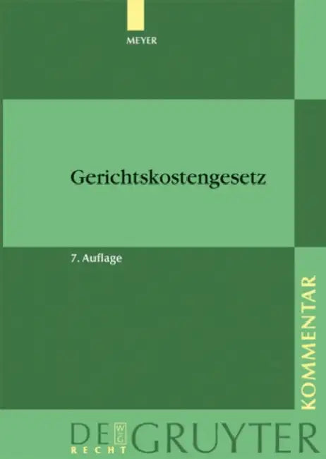 Gerichtskostengesetz (English, Dieter Meyer)