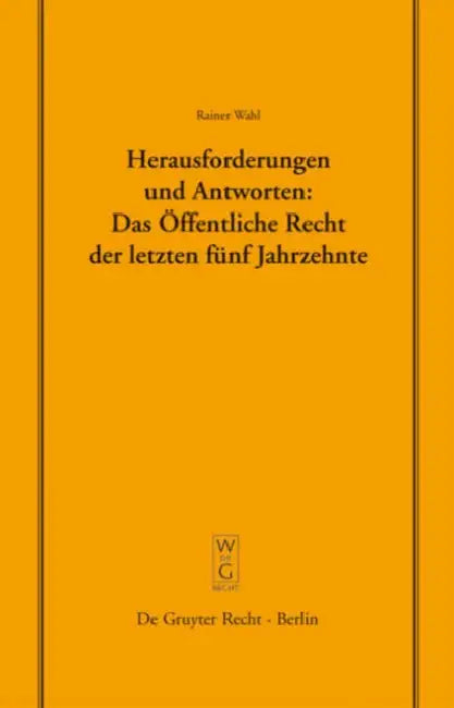 Herausforderungen Und Antworten (English, Rainer Wahl)