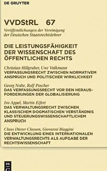 Die Leistungsfähigkeit der Wissenschaft des Öffentlichen Rechts = The Efficiency of the Science of P (English, Christian Hillgruber | Uwe Volkmann | G
