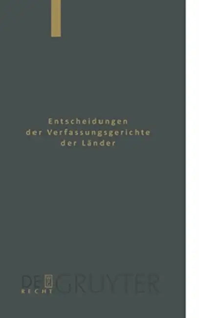 Baden-Wurttemberg, Berlin, Brandenburg, Bremen, Hamburg, Hessen, Mecklenburg-Vorpommern, Niedersachs (English, Den Mitgliedern Der Gerichte)