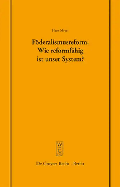 Föderalismusreform (English, Hans Meyer)