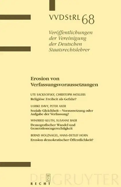 Erosion Von Verfassungsvoraussetzungen (English, Ute Sacksofsky)