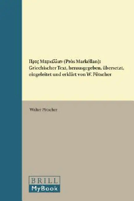 Porphyrios, Προς Μαρκέλλαν (Pròs Ma (English, Walter Pötscher)