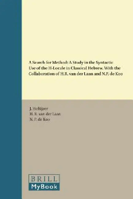 A Search for Method (English, H. R. Van Der Laan | N. P. de Koo | J. Hoftijzer)