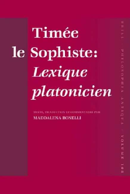 Timée Le Sophiste (English, Maddalena Bonelli)
