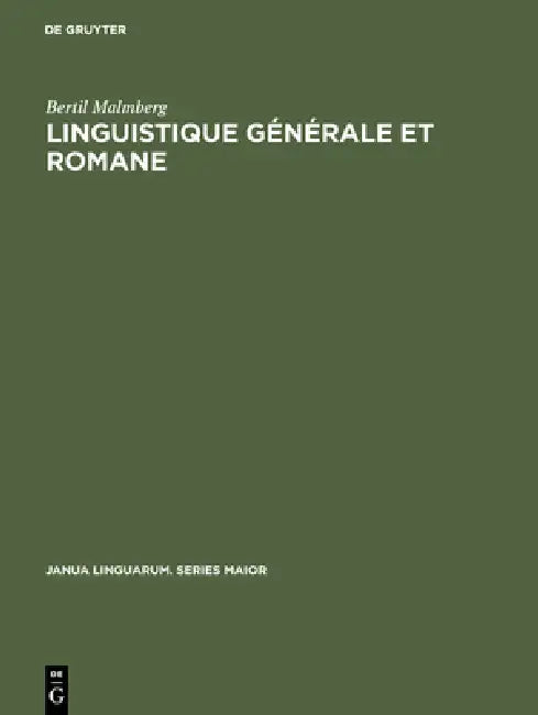 Linguistique générale et romane (English, Bertil Malmberg)