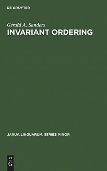 Invariant Ordering (English, Gerald A. Sanders)