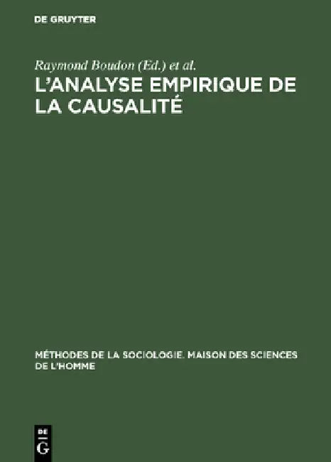 L'analyse empirique de la causalité (English, Raymond Boudon | Paul Lazarsfeld)