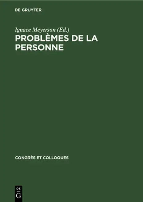 Problèmes de la Personne (English, Ignace Meyerson)