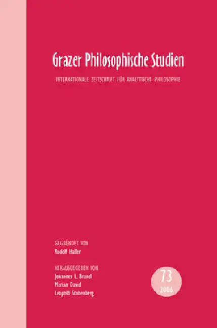 Grazer Philosophische Studien (English, Johannes L. Brandl | Marian David | Leopold Stubenberg)