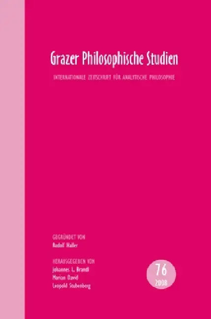 Grazer Philosophische Studien (English, Johannes L. Brandl | Marian David | Leopold Stubenberg)